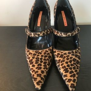 Via Spiga Leopard pointed toe Mary Janes Sz 8